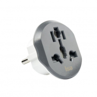 Переходник на все виды розеток ISA AD-01 СЕРЫЙ (480шт/кор)