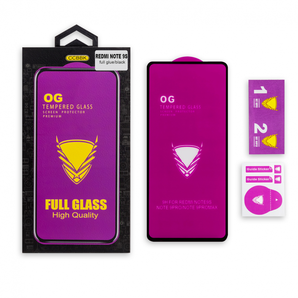 Защитное стекло Xiaomi Redmi Note 9S/Note 9 Pro OG 3D черное