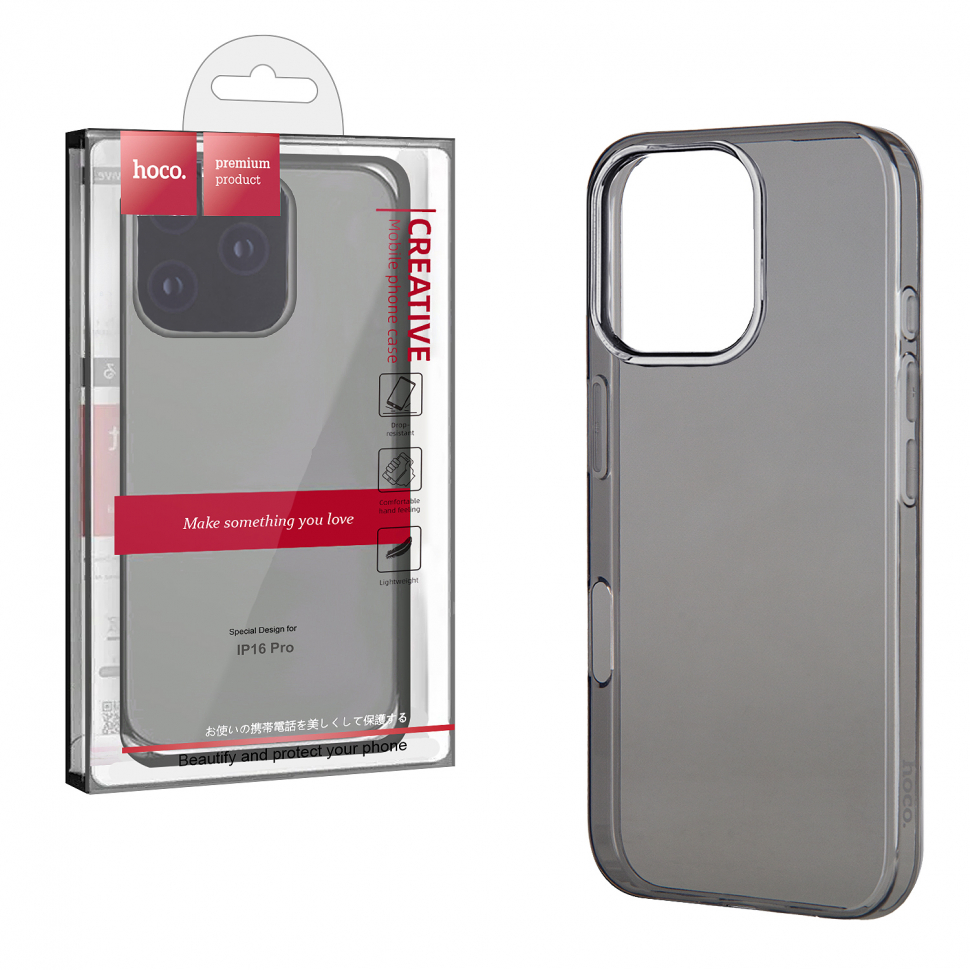 Чехол iPhone 16 Pro Light Series TPU black HOCO