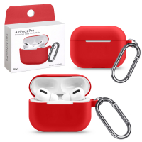 Чехол Airpods Pro Red с карабином #8