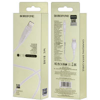 Кабель BX18 USB Lightning 3M Borofone белый