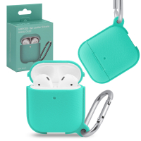 Чехол Airpods 1/2 leather Silicone Mint Green