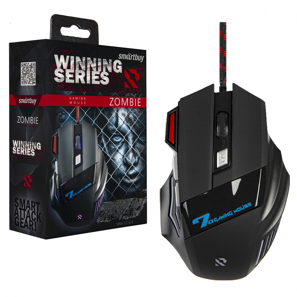 Мышь игровая проводная Smartbuy RUSH Zombie черная (SBM-721G-K)/40