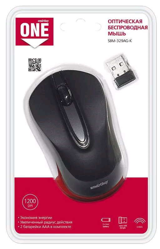 Мышь беспроводная Smartbuy 329AG-K