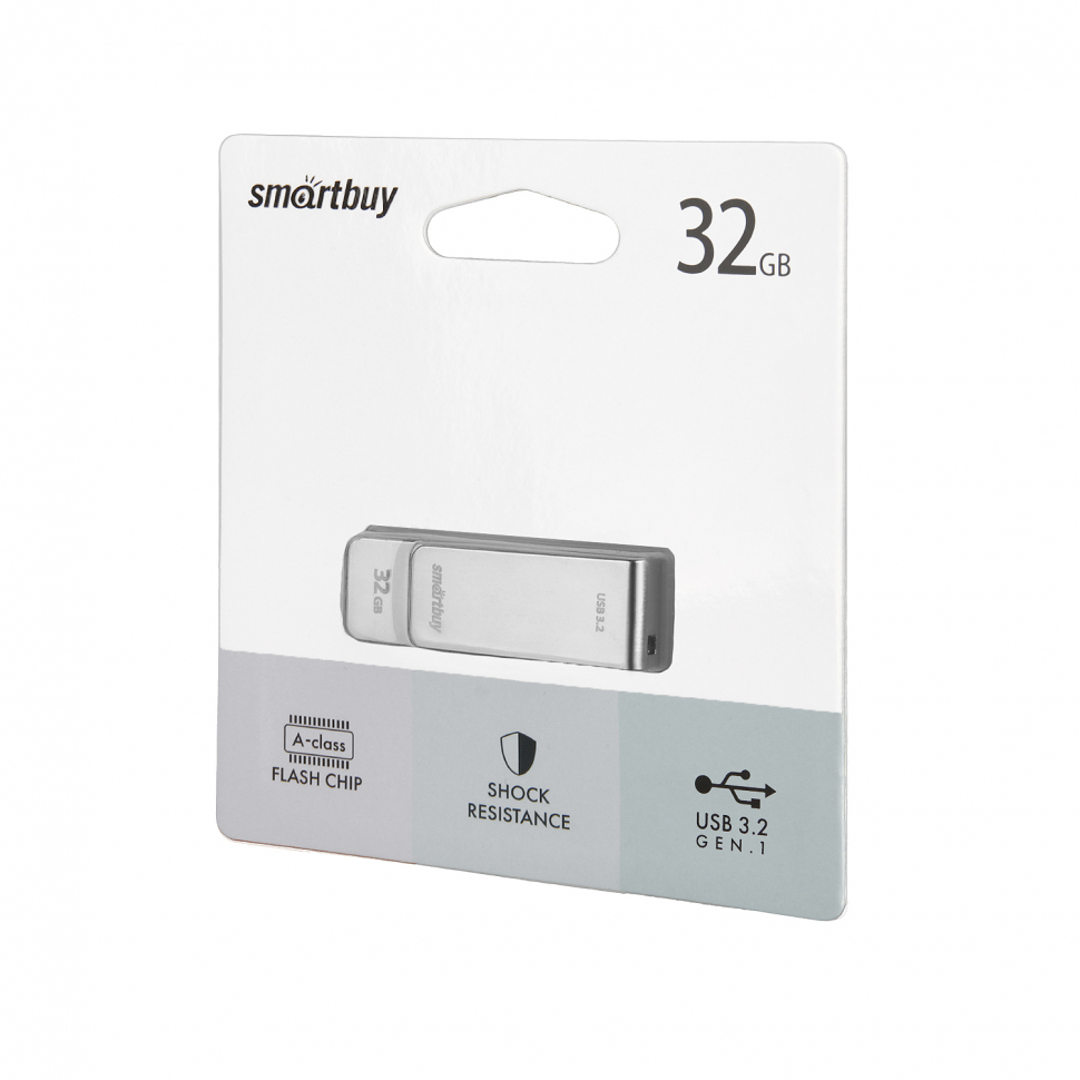 USB накопитель 32 GB Smart Buy 032GB M1 Metal Grey USB 3.0