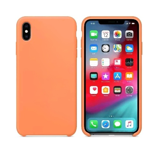 Чехол iPhone XS Silicon Case  Papaya (c LOGO)