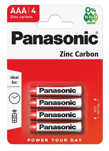 Батарейка Panasonic R03 AAA BL4 Zinc Carbon 1.5V (4/48/240)