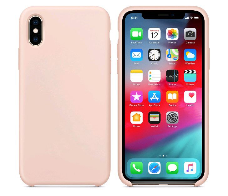Чехол iPhone XS Silicon Case  Pink Sand (c LOGO)