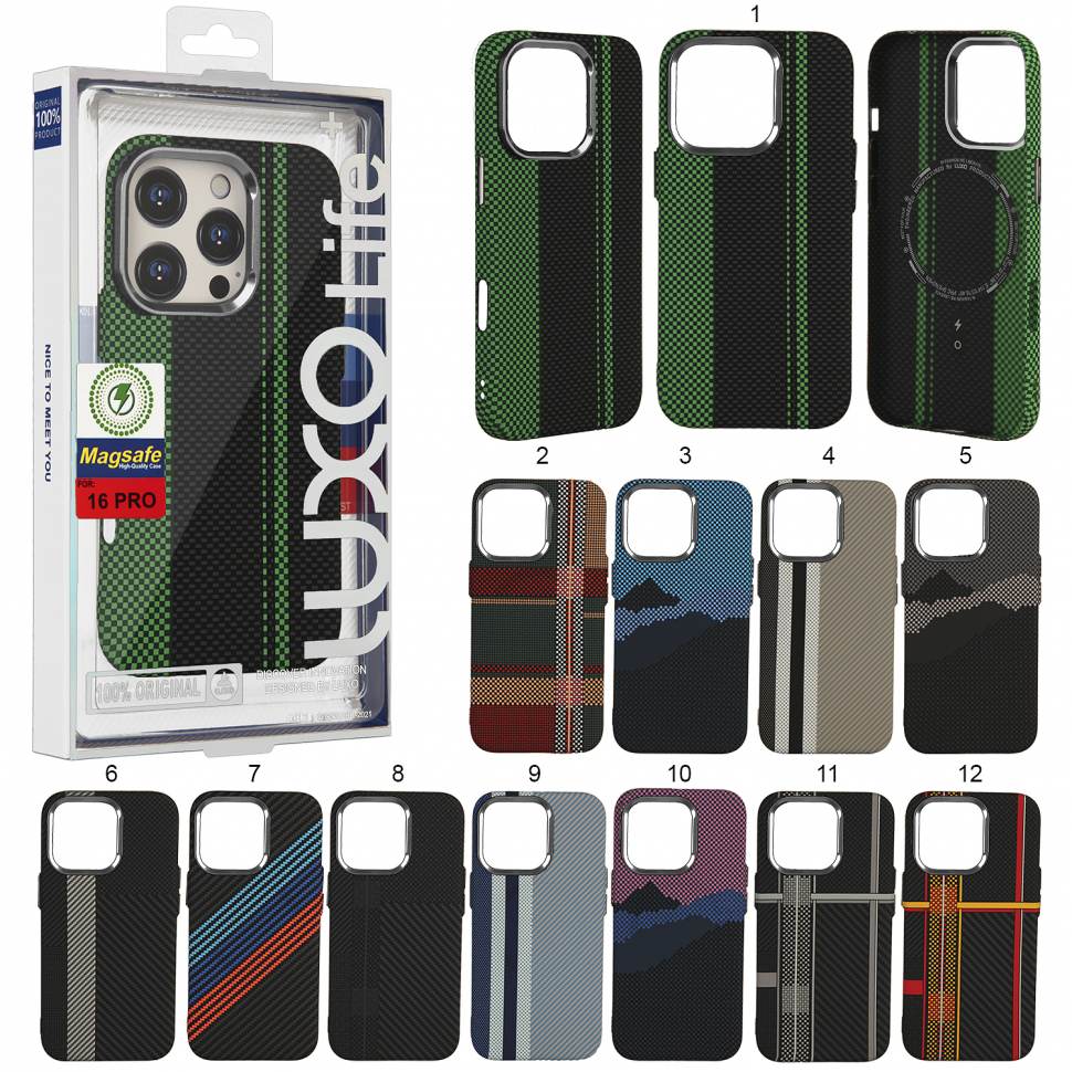 Чехол iPhone 16 Pro Luxo Carbon