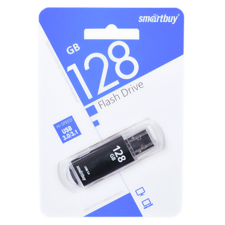USB накопитель 128 GB Smart Buy V-Cut Black USB 3.0