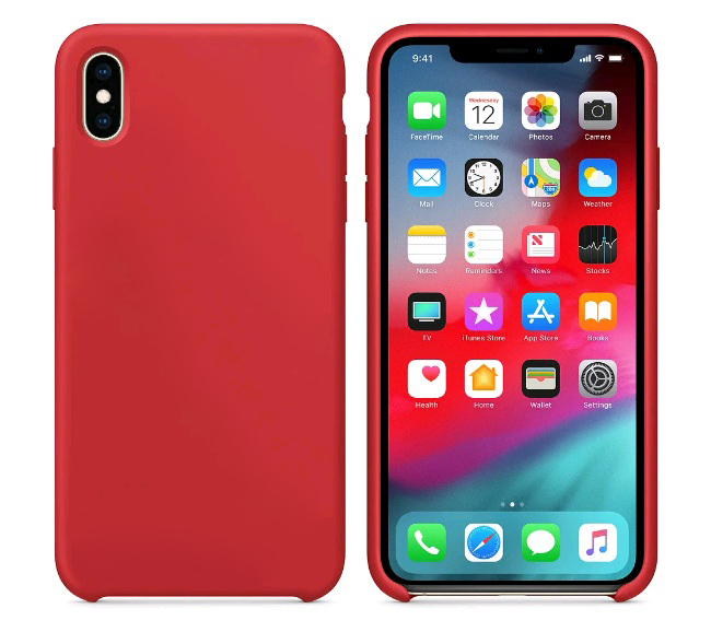 Чехол iPhone XS Silicon Case  Red (PRODUCT) (c LOGO)