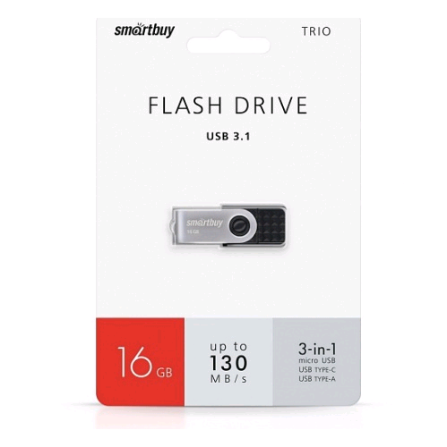 USB накопитель 16 GB 3 в 1 (USB+Micro USB+Type-C)