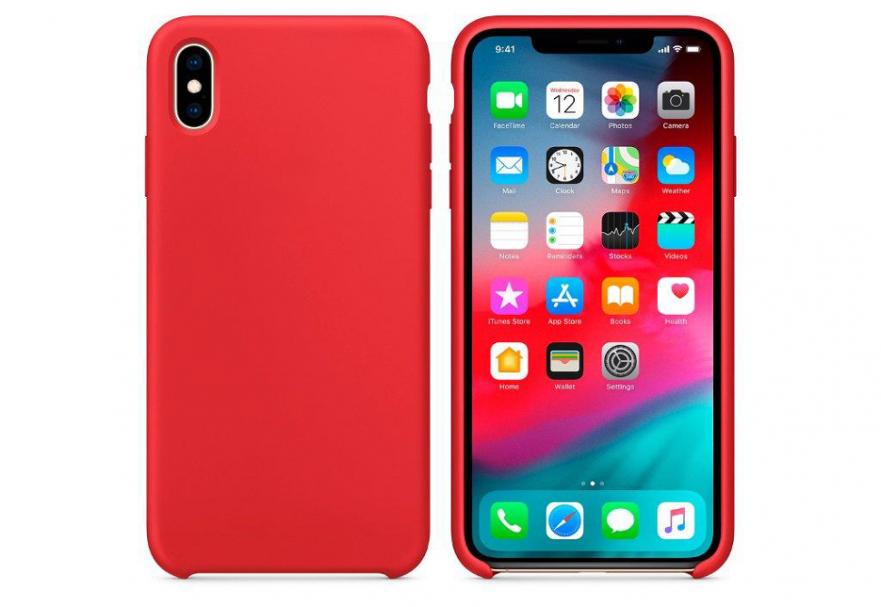 Чехол iPhone XR Silicon caseRed (PRODUCT) (c LOGO)