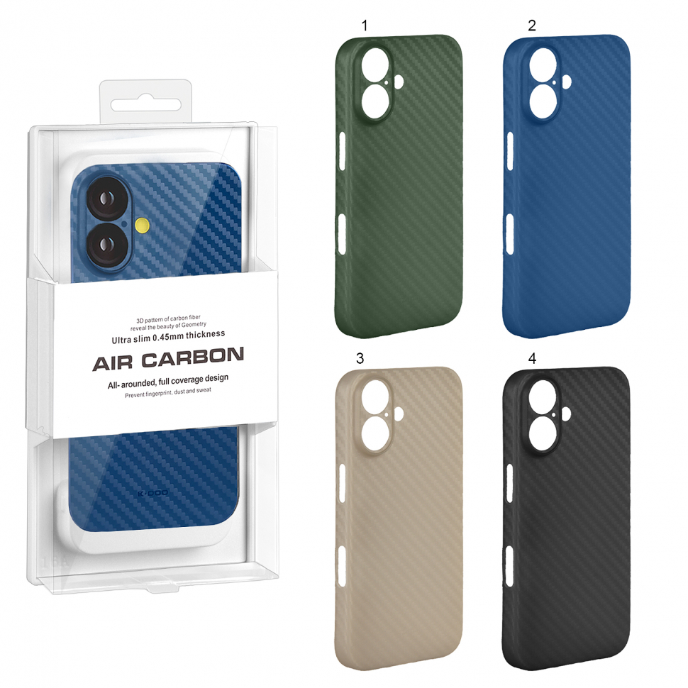 Чехол iPhone 16 Air Carbon K-DOO