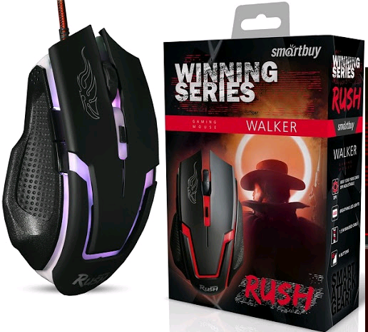 Мышь игровая проводная Smartbuy RUSH Walker черная (SBM-722G-K)/40