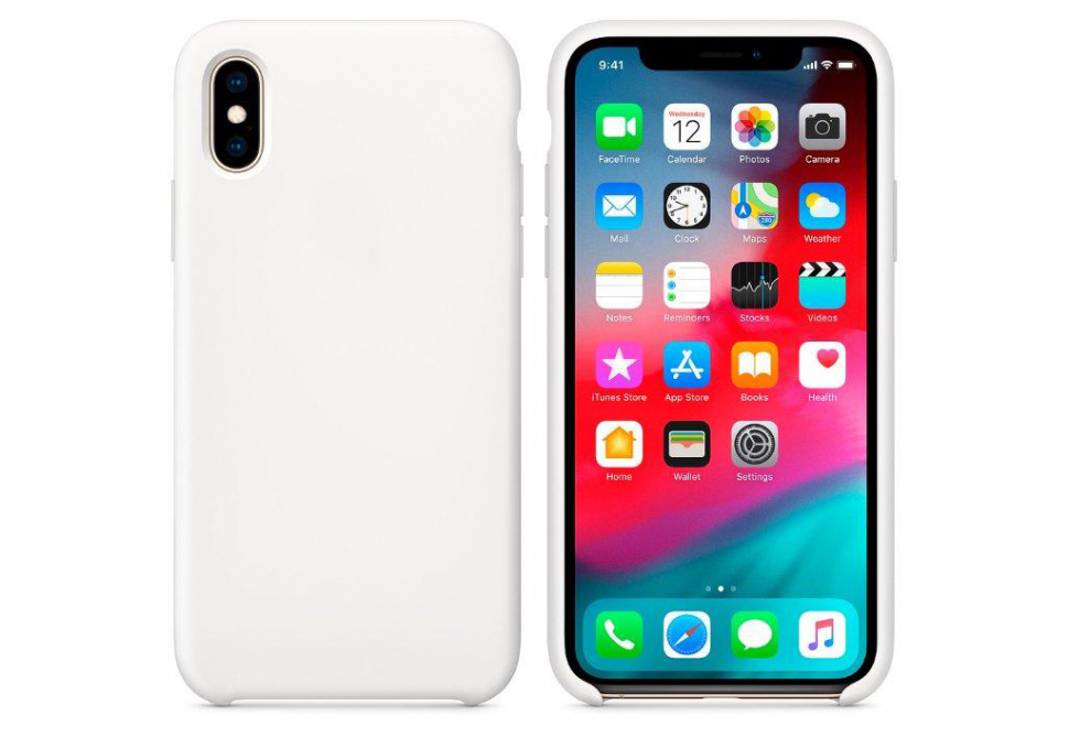 Чехол iPhone XS Silicon Case  White (c LOGO)